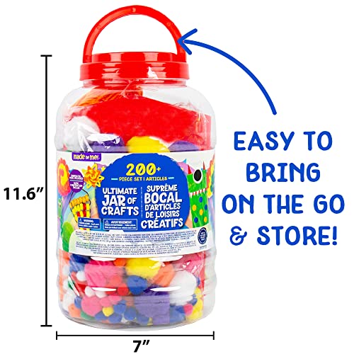 ! Ultimate Jar of Crafts, 200+ Piece Rainbow Craft Supply Bundle, Craft Supplies Starter Kit, Great Arts & Crafts Kit for Travel and On-The-Go, Perfect for Kids and Adults Ages 6+ - view 7