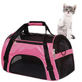 Cat Carrier for Cats Soft-Sided Travel Pat Carrier for Cat with Wooden Padding Board Airline Approved Lightweight Comfortable Cat Bag for Puppy Small Pets (Small, Pink)