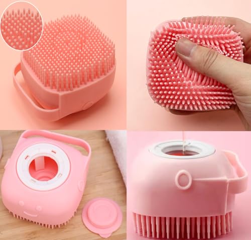 8PCS Dog Bath Supplies Set，Dog Washing Gloves，Shampoo Brush, Shedding Slicker Brush，Complete Pet Grooming Kit for Dog&Cat and Small Animal Grooming(8PCS-Bath-Pink) - view 5