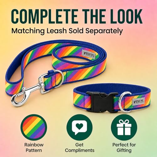 Characters, Adjustable Dog Collar,for Medium Dogs,Rainbow - view 5