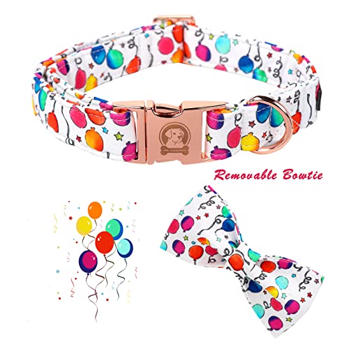 MR. CHUBBYFACE· Ballon Dog Collar with Bowtie, Cute Birthday Balloon Dog Collar with Metal Buckle, Adjustable Pet Collar for Small Medium Large Dogs - view 2