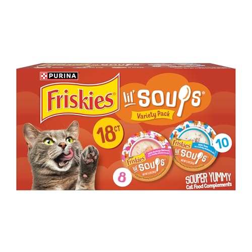 Purina Grain Free Wet Cat Food Complement Variety Pack, Lil' Soups With Sockeye Salmon & Tuna in Broth - (18) 1.2 oz. Cups