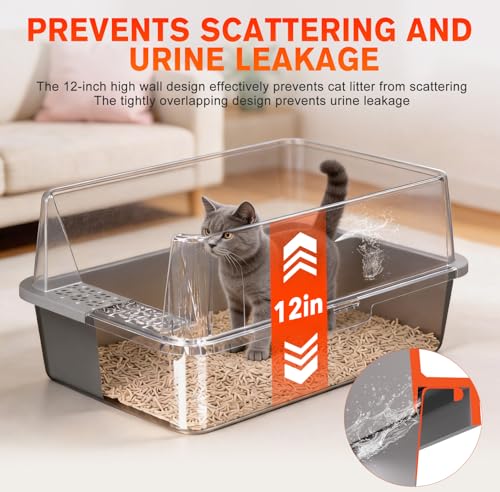 2PACK Stainless Steel Litter Box, Metal Litter Boxs with Lid High Sides - view 3
