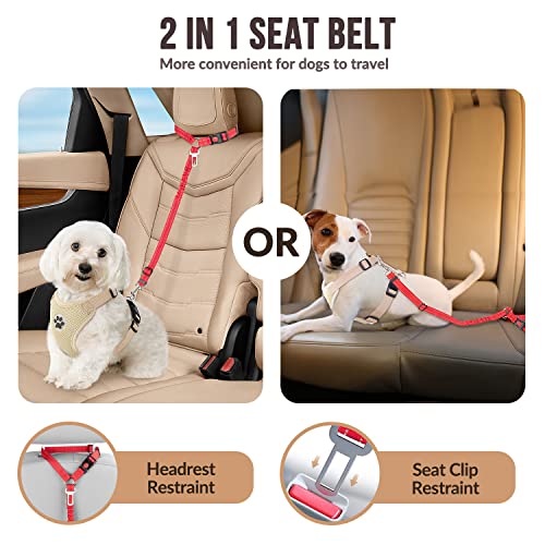 Dog Seat Belt for Car, 2 Pack Dog Car Harness Seatbelt with Bungee - view 3