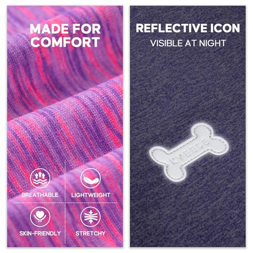 2 Pack Dog Shirts Quick Dry Soft Stretchy Pet T-Shirts with Reflective Label Tank Top Sleeveless Sun Protection Vest Dog Clothes for Small Medium Dogs, Medium, Purple+Pink - view 4