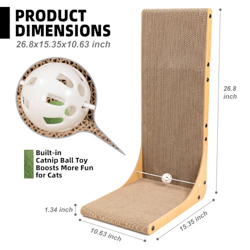 26.8 Inch Cardboard Cat Scratching Post, 2-Pack - view 3