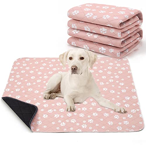 Washable Pee Pad for Dogs of 2Pack Reusable Puppy Non-Slip Pet Training Pads（Pink,31*36"）