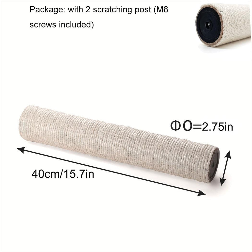 2 PCS M8 Cat Scratching Post Replacement,15.7Inch Sisal Pole Cat Tree Replacement Post with Screws,DIY Scratcher Scratching Post Replacement, Pad, Crafts Gardening Hammock Home Decorating - view 2