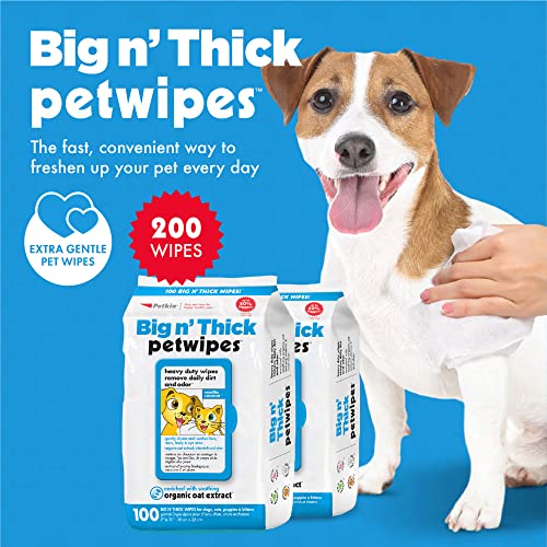 Large Pet Wipes for Dogs and Cats, 200 Count, Organic Oat Extract, Moistened with Gentle Cleaning Formula, Ideal for Home or Travel - view 2
