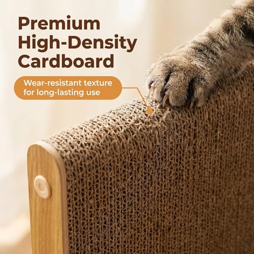 3-Pack Cardboard Cat Scratcher for Indoor Cats, 23 Inch L Shaped Vertical Cat Scratching Post, Cat Scratching Board for Wall and Couch, Large - view 3