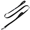 Double Handle Traffic Dog Leash - Reflective, Donates to Dog Rescue (Black, 6 FT)