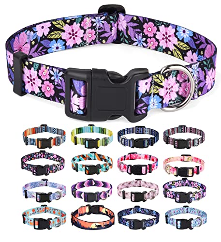Dog Collar for Small Dogs, Fashion Design, Floral Pink,S