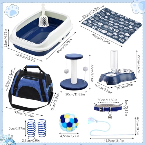 10 Pcs Kitten Starter Kit for Indoor, Classic, Medium, Dark Blue - view 2