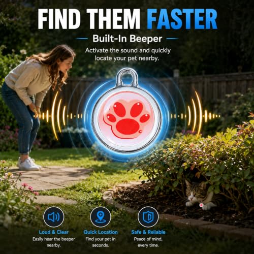 GPS Tracker for Dogs, Smart Pet Tracker Collar, Real-Time Location Tracking, Pet Location Tracker, No Monthly Fee, No SIM Card, IP68 Waterproof, History Log, Audible Alerts, iOS & Android Compatible - view 6