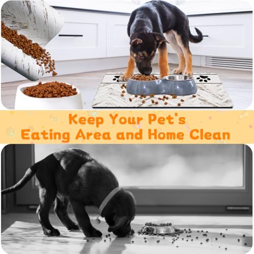 Pet Feeding Mat - Absorbent Dog Food Mat for Floors Waterproof，Dog Cat Placemat Mat for Food and Water Bowls - No Stains No Sliding Quick Dry Water Eating Dish Mat - view 3