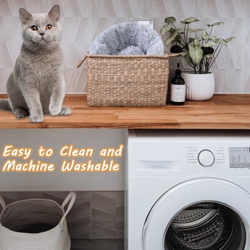 Dog Bed for Small Medium Large Dogs Cats, 20 inch Calming Washable-Round Cozy Soft Pet Bed for Puppy and Kitten with Slip-Resistant Bottom - view 3