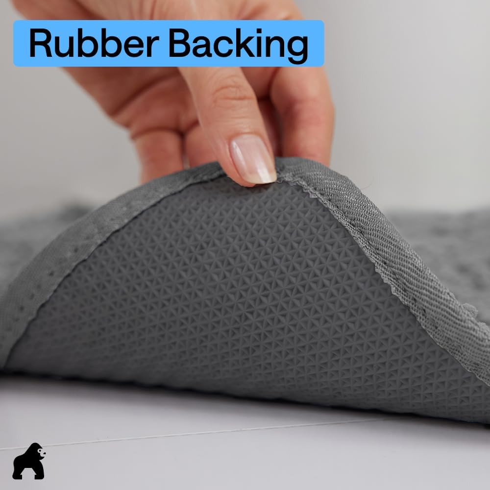 Dog door mat, machine washable rug absorbent doormat captures moisture mud dirt, quick dry soft chenille entryway rugs indoor entrance mats for dog paws, 24x17 grey - view 5