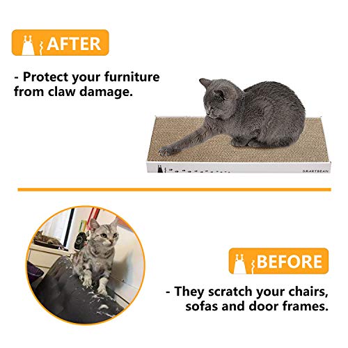 Cardboard Scratcher Pad Scratching post: Cat Scratch Pad,Cat Scratching Post with Durable&High Density Cardboard, Indoor Toy for Cat, Double-sided Design For double life (16.5x7.9x1.2 inches) - view 4