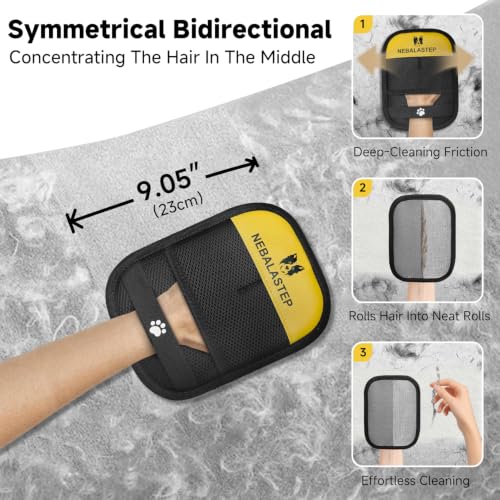 Pet Hair Remover Gloves Brush for Dogs & Cats,Electrostatic Reusable Pet Hair Remover Tool for Laundry,Clothing,Couch,Carpet,Car Seat,Upgraded Animal Fur Removal Tool - view 5