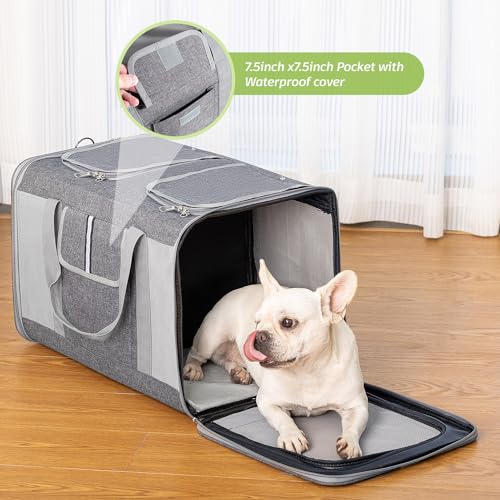 Large Cat Carrier for 2 Cats, 21.7X 13.8X 13.8in Pet Carrier for Cat and Dog Up to 38lbs, All-Sided Mesh Cat Carriers with Great Ventilation, Portable Soft Sided Pet Carriers for Traveling - view 4