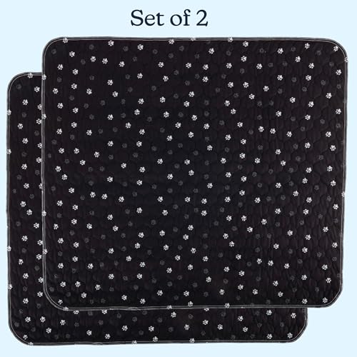 Washable Pee Pads for Dogs - 2-Pack 36” x 41” Reusable Puppy Pads for Dog Potty Training, Whelping, or Crate - Grooming Glove Included - Ultra-Absorbent and Leak-Resistant Dog Pads (Black) - view 6
