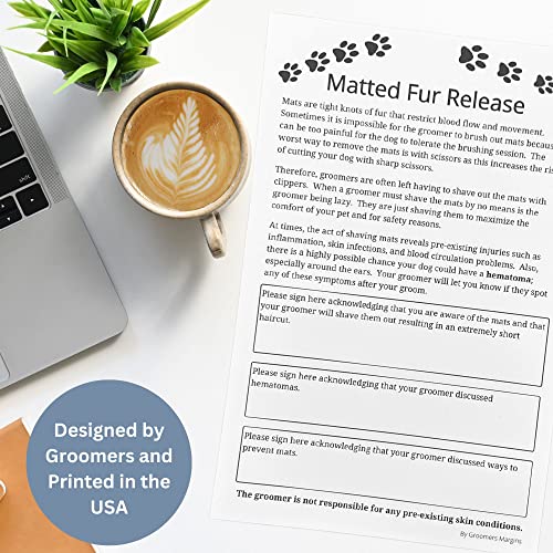 Matted Fur Release Forms for Dog Grooming Salons (Pad of 100, 5.5 X 8.5 Inches) - Addressing Mats - view 5