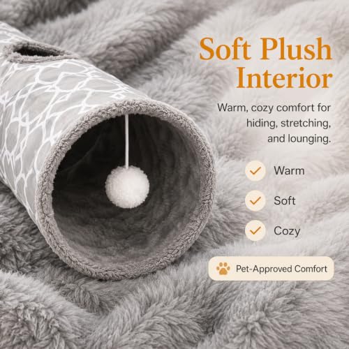 Plush Inside Straight Cat Tunnel Geometric, Diameter 9.8 Inch - view 2