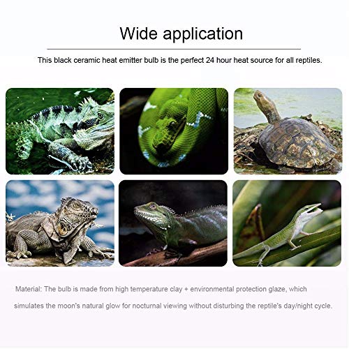 250W Reptile Heat Lamp Pet Infrared Ceramic Heater Emitter Appliances Lamp Reptile Tank Accessories for Amphibian Pet Brooder Coop Lizard Bearded Dragon Turtle Snake Terrarium Incubating Chicken - view 6