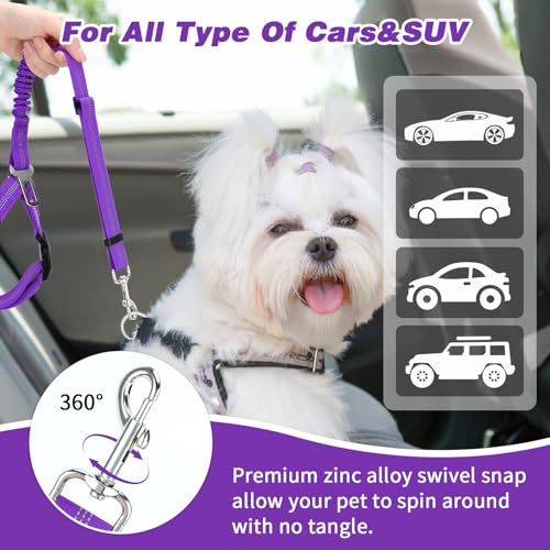 Dog Seat Belt for Car, Headrest Restraint Reflective Bungee, 1 Pack - view 6