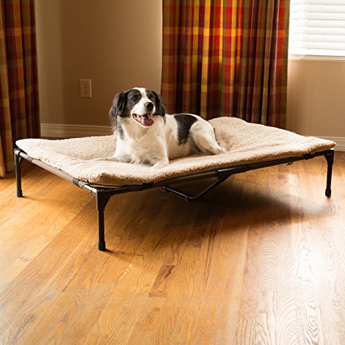 Original Elevated Pet Cot Tan with Microfleece Pad - view 2