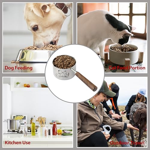 1 Cup Dog Cat Food Scoop, OHOLA Stainless Steel Dog Food Measuring Cup, Precision Scale Measurements (Stylish Pattern) - view 4