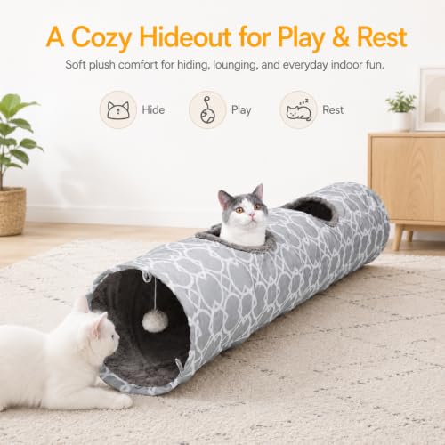 Plush Inside Straight Cat Tunnel Geometric, Diameter 9.8 Inch - view 3