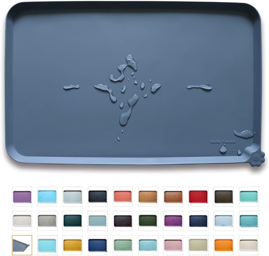 Waterproof pet feeding mats with high lips - multiple size and colors for dogs, cats & others