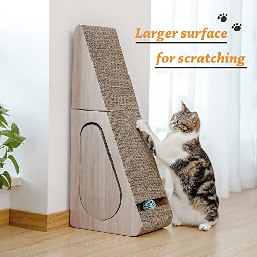 28.3" Cardboard Cat Scratcher Triangle 2 in 1 Cat Scratching Ramp - view 3
