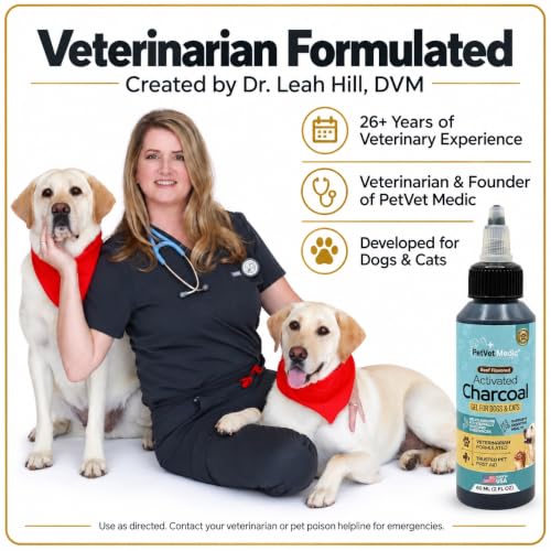 Activated Charcoal for Dogs, Cats & Puppies – Emergency Pet First Aid Gel for Accidental Ingestion, Beef-Flavored Digestive Paste, Veterinarian-Developed, Made in USA, 60 mL - view 2