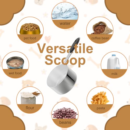 1PCS 1/2 Cup Dog Cat Food Scoop, Stainless Steel Scooper for Feeding Pet - view 5