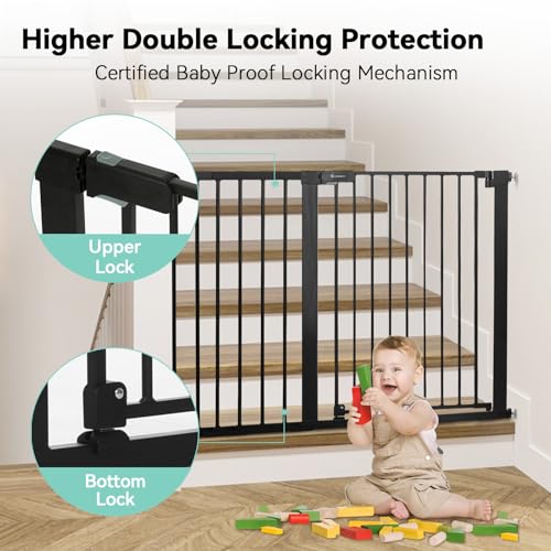 36" Extra Tall Baby Gate for Stairs, Fits 29.5" to 48.8" Openings - view 5