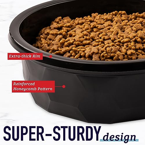 XL Dog Bowl (14 Cup) Hard Plastic Dog Bowl for Large Breeds - Indestructible Canine Dish for Tough Use - Outdoor Pet Water Dish - Gray - view 7
