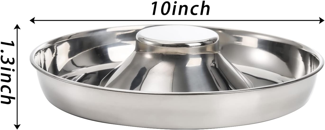 2 Pack Stainless Steel Puppy Bowls, Pet Slow Feeder Bowls, Non-Skid Dog Food and Water Bowl, Feeding Weaning for Small Medium Large Dogs, Cat, Pets, Multiple Puppies - view 2