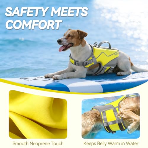 Dog Life Vest Neoprene Dog Swim Vest, XS, Alpha Yellow - view 2