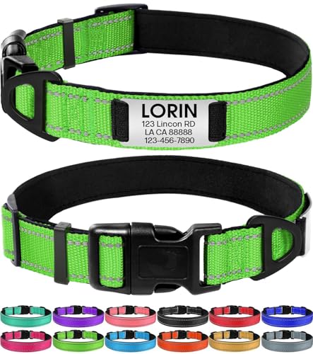 Personalized Dog Collar with Name Plate Built-in for XLarge Dogs