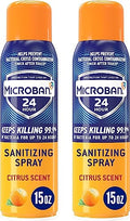 Disinfectant Spray, 24 Hour Sanitizing and Antibacterial Sanitizing Spray, Citrus Scent, 2 Count (15oz Each) (Packaging May Vary)