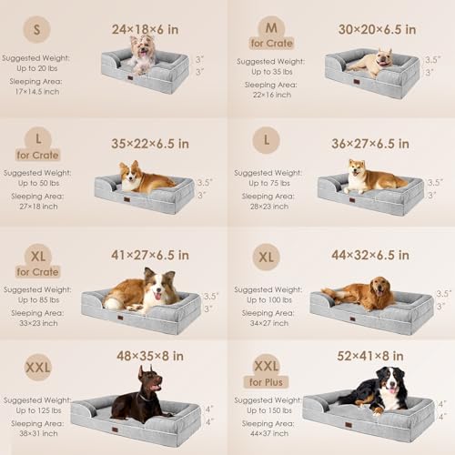 Orthopedic XXL Dog Bed, Waterproof Washable XL Big Pet Bed 52" - view 2