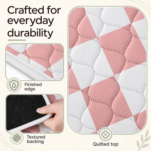 2 Pack Pink Checkered Washable Pee Pads for Dogs, Checkered Reusable Dog Pee Pads, for Puppy Playpen, Crate, Whelping Box, Potty Training, Cute Aesthetic Absorbency, Leak-Proof Non-Slip - view 5