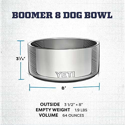 Boomer 8, Stainless Steel, Non-Slip Dog Bowl, Holds 64 Ounces - view 5