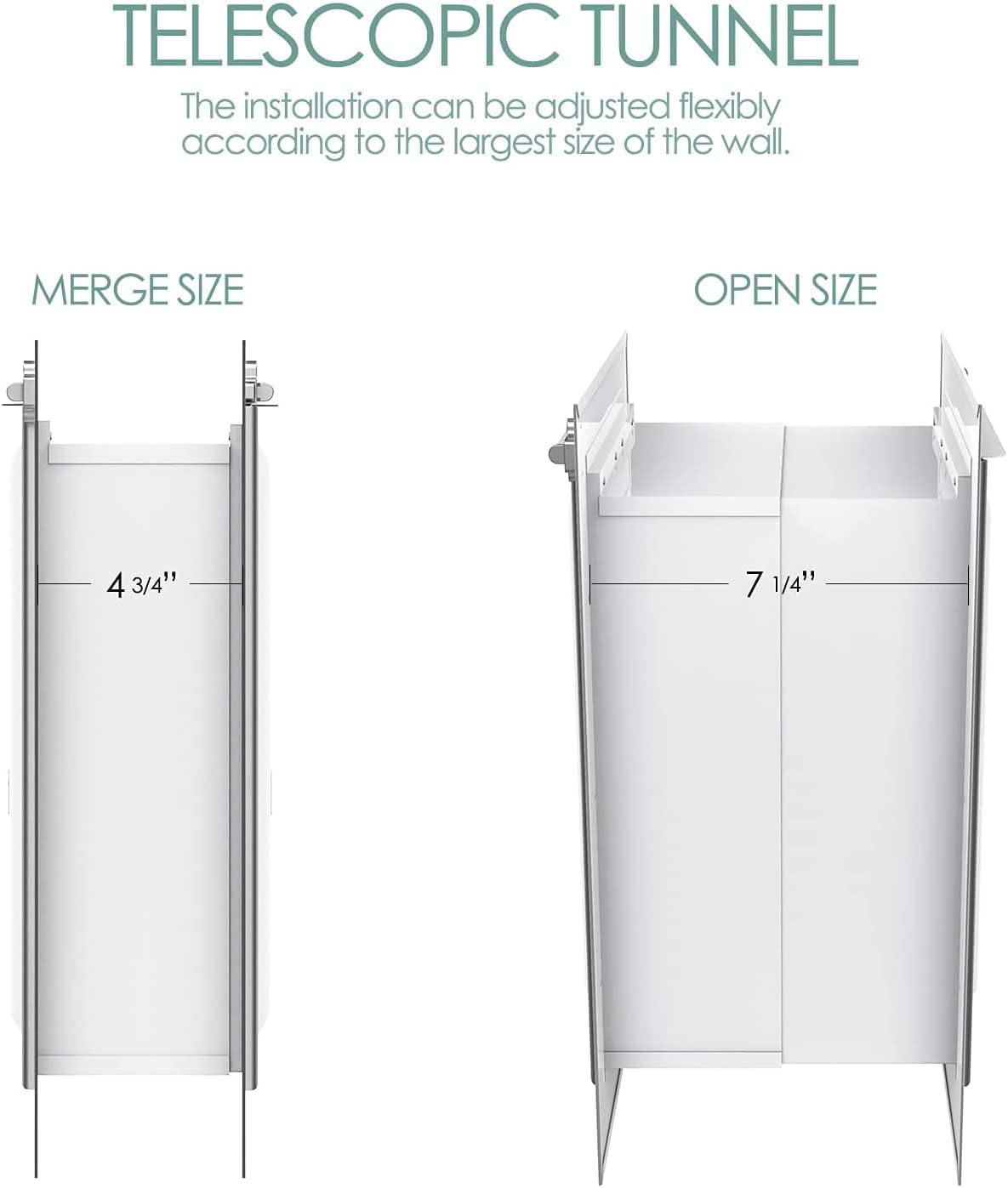 Pet Door for Wall,3-Flap,Steel Frame and Telescoping Tunnel, Aluminum Lock, Double Flap Dog Door and Cat Door, Strong and Durable (Pets Up to 100 Lb) -Large - view 7