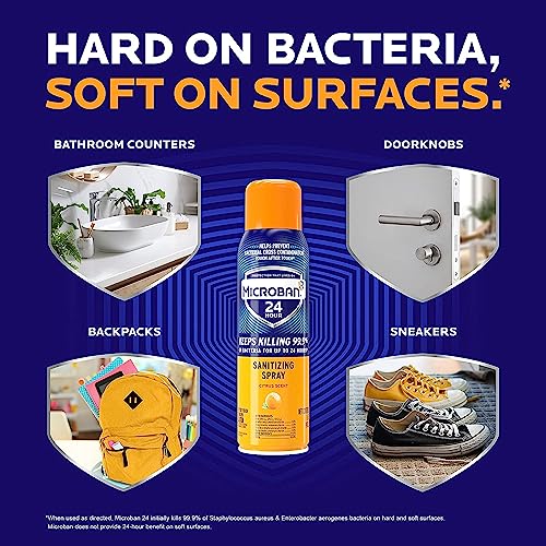 Disinfectant Spray, 24 Hour Sanitizing and Antibacterial Sanitizing Spray, Citrus Scent, 2 Count (15oz Each) (Packaging May Vary) - view 3