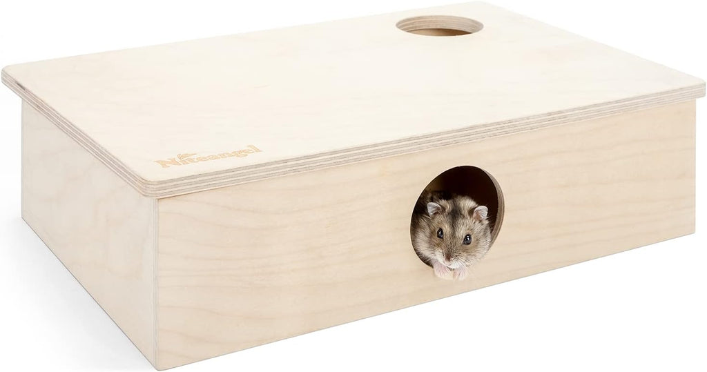 Multi-Chamber Hamster House Maze: 2 Entrance 6 Rooms Maze Habitat | No-Disturb Removable Lid - Encourage Pets Hide and Explore Freely Hideout & Tunnel Maze Toys for Hamster Gerbils Mice Lemming