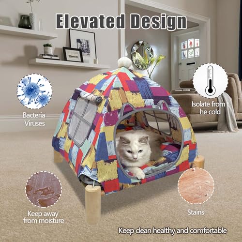 Portable Cat Tent Bed – Lightweight Foldable Cat House with Soft Washable Cushion, Warm Enclosed Cave for Kittens, Indoor Cats & Small Dogs - view 5