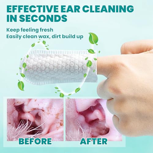 Ear Cleaner Finger Wipes 60 Counts, Dog Ear Cleaner, Grooming Kit Care for Dogs and Cats, Soft & Easy Otic Cleaning Pads, Remove Wax, Dirt & Stop Smelly, Itchy, Non-Irritating, Coconut Scent - view 4
